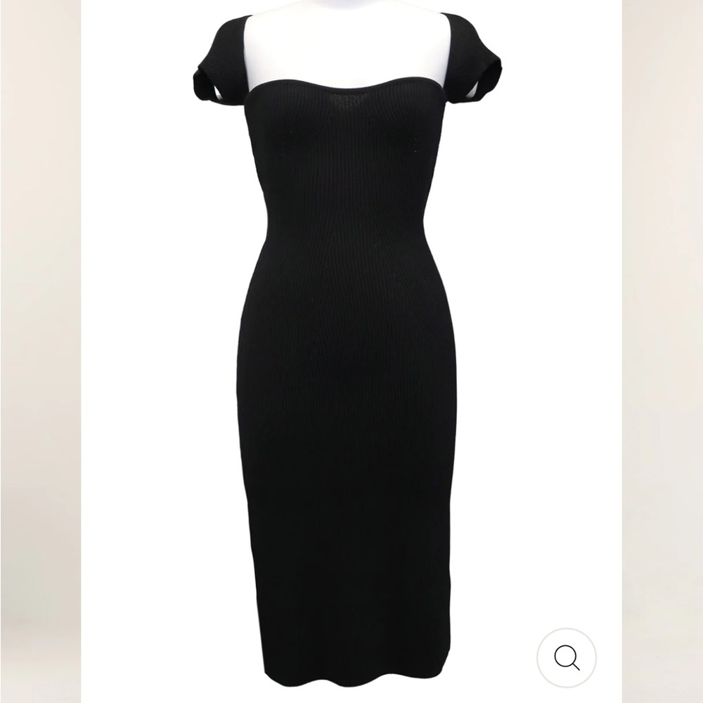 Storets Francesca Ribbed Bustier Dress in Black